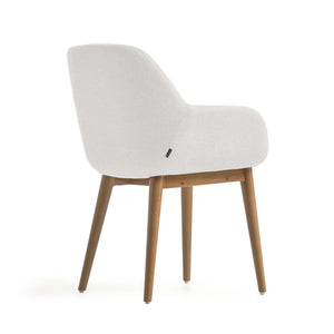 Markus Chenille Fabric Dining Chair in Dark Ash/Beige