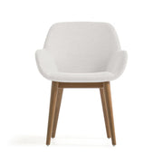 Markus Chenille Fabric Dining Chair in Dark Ash/Beige