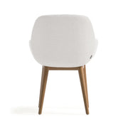 Markus Chenille Fabric Dining Chair in Dark Ash/Beige