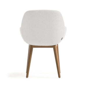 Markus Chenille Fabric Dining Chair in Dark Ash/Beige
