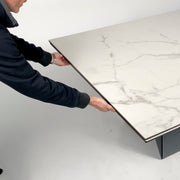 Davian 210-290cm Extendable Dining Table in Stormy White