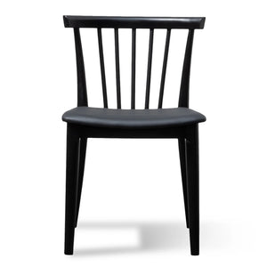 Teagan Leatherette Dining Chair in Black