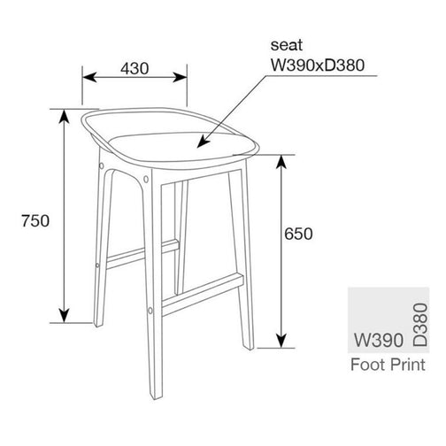 Brodi Bar Stool in Oak/White