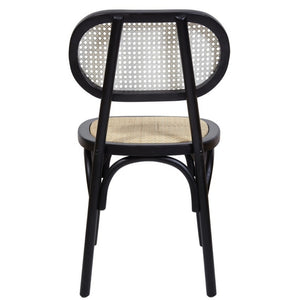 Edith Rattan Dining Chair in Black