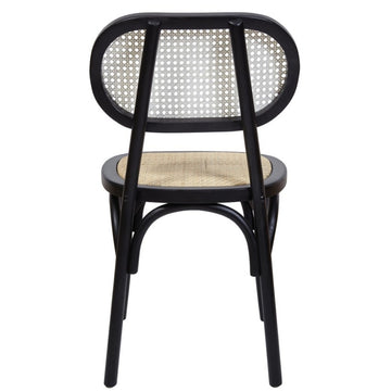 Edith Rattan Dining Chair in Black
