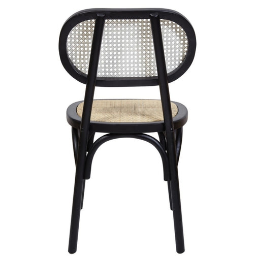 Edith Rattan Dining Chair in Black