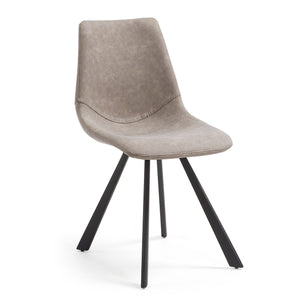 Reece Leatherette Dining Chair in Taupe