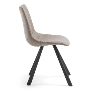 Reece Leatherette Dining Chair in Taupe