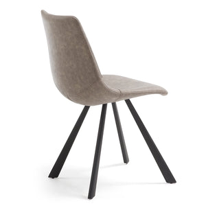 Reece Leatherette Dining Chair in Taupe