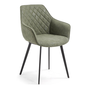 Colton Leatherette Dining Chair in Green