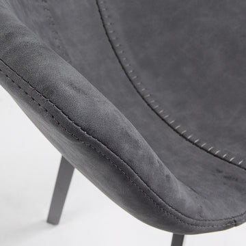 Reece Leatherette Kitchen Bar Stool in Marble Dark Grey