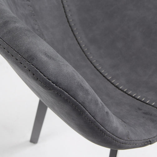 Reece Leatherette Kitchen Bar Stool in Marble Dark Grey