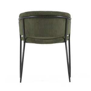 Leah Corduroy Dining Chair in Green