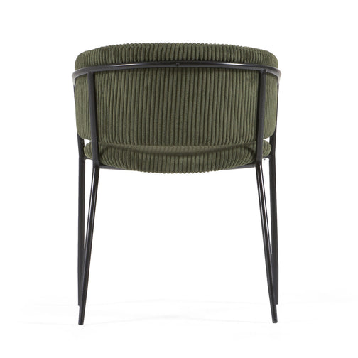 Leah Corduroy Dining Chair in Green