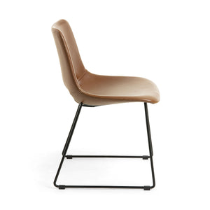 Kye Leatherette Dining Chair in Rust