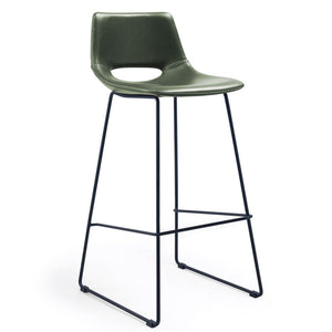 Kye 75cm Leatherette Bar Stool in Green