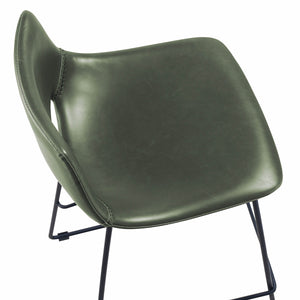 Kye 75cm Leatherette Bar Stool in Green