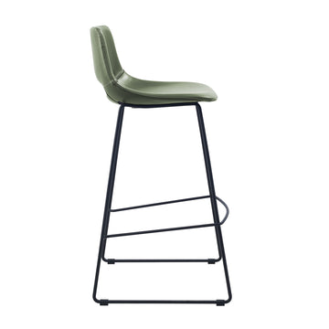 Kye 65cm Leatherette Kitchen Bar Stool in Green