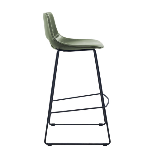 Kye 65cm Leatherette Kitchen Bar Stool in Green