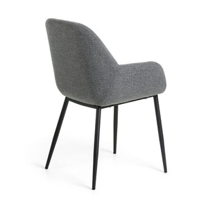 Markus Fabric Dining Chair in Dark Grey