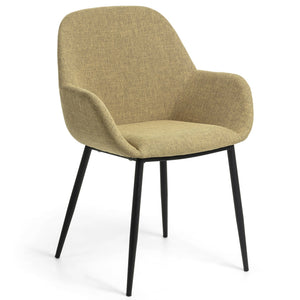 Markus Fabric Dining Chair in Mustard