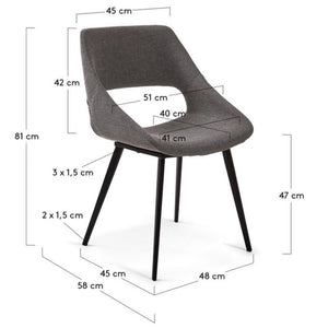 Brice Fabric Dining Chair in Dark Grey