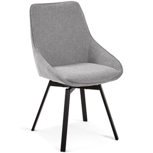 Cayden Fabric Swivel Dining Chair in Light Grey