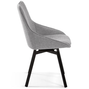 Cayden Fabric Swivel Dining Chair in Light Grey