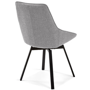 Cayden Fabric Swivel Dining Chair in Light Grey