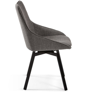 Cayden Fabric Swivel Dining Chair in Dark Grey
