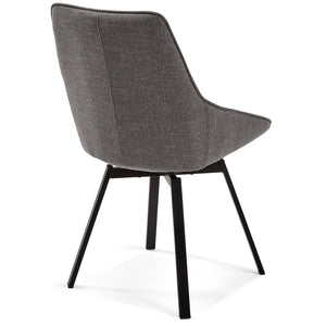 Cayden Fabric Swivel Dining Chair in Dark Grey