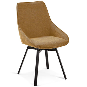 Cayden Fabric Swivel Dining Chair in Mustard