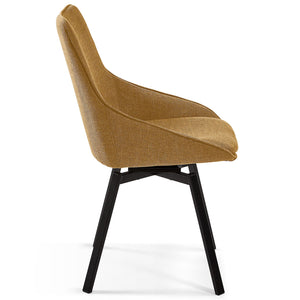 Cayden Fabric Swivel Dining Chair in Mustard