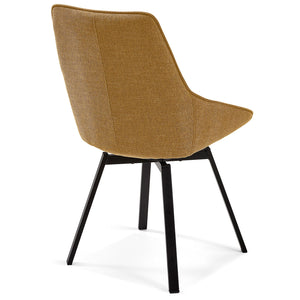 Cayden Fabric Swivel Dining Chair in Mustard