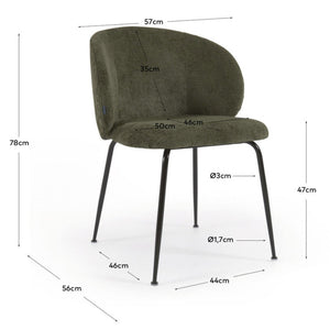 Ariana Chenille Dining Chair in Green