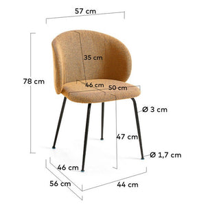 Ariana Fabric Dining Chair in Mustard