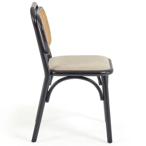 Alana Fabric Dining Chair in Black