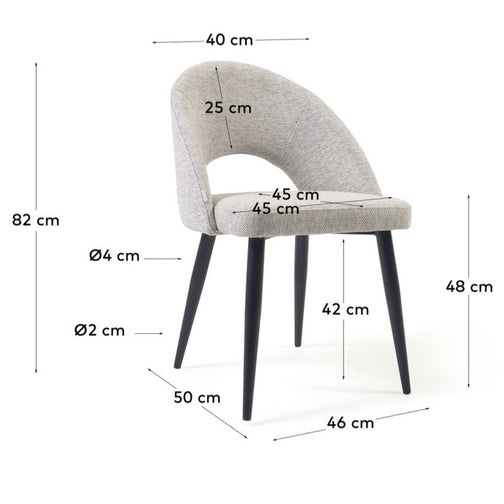 Brinley Fabric Dining Chair in Beige