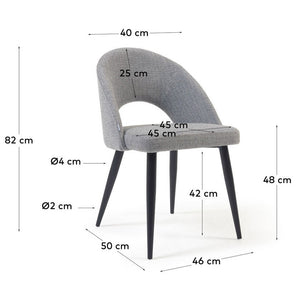 Brinley Fabric Dining Chair in Light Grey