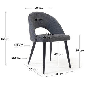 Brinley Fabric Dining Chair in Dark Grey