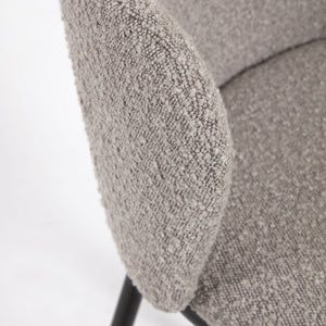 Harper 75cm Boucle Fabric Bar Stool in Grey