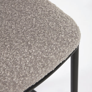 Harper 75cm Boucle Fabric Bar Stool in Grey