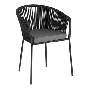 Jonas Rope Dining Chair in Dark Grey
