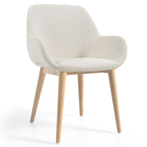 Markus Boucle Fabric Dining Chair in Natural Ash/White