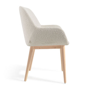 Markus Boucle Fabric Dining Chair in Natural Ash/White