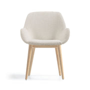 Markus Boucle Fabric Dining Chair in Natural Ash/White