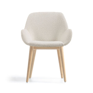 Markus Boucle Fabric Dining Chair in Natural Ash/White