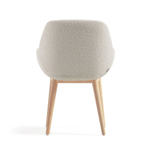 Markus Boucle Fabric Dining Chair in Natural Ash/White