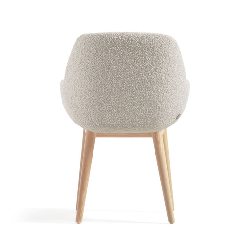 Markus Boucle Fabric Dining Chair in Natural Ash/White