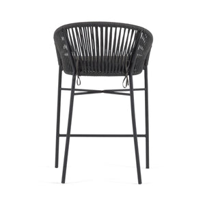 Jonas 65cm Rope Bar Stool in Dark Grey